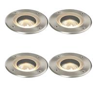 Loops 4 PACK Marine Grade IP65 Round Ground Light - 50W GU10 - Stainless Steel in Metallics Loops Metallics