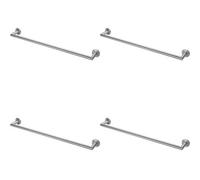 Loops 4 Pack - Mitred Bathroom Single Towel Rail Concealed Fix 600mm Centres Satin Steel