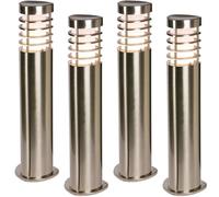 Loops 4 PACK Modern Outdoor Stainless Steel Post Light - 10.5W E27 LED - 500mm Height in Metallics Loops Metallics