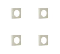 Loops 4 Pack Modern Polished Nickel Square Outer Rose For Escutcheon - Solid Brass Key Hole Cover