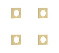 Loops 4 Pack Modern Satin Brass Square Outer Rose For Escutcheon - Solid Brass Key Hole Cover