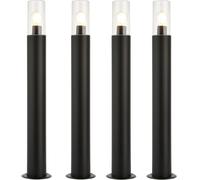 Loops 4 PACK Outdoor Bollard Post Light - 15W E27 LED - 800mm Height - Stainless Steel in Metallics Loops Metallics