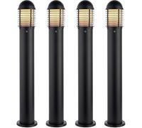 Loops 4 PACK Outdoor Bollard Post Light - 60W E27 GLS - 1000mm Height - Matt Black Loops Black