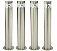 Loops 4 PACK Outdoor Garden Bollard Light Steel Pyramid Cool White LED Lamp Post IP44
