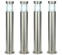 Loops 4 PACK Outdoor IP44 Bollard Light Marine Grade Steel Lamp Post Garden Driveway in Metallics Loops Metallics