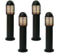 Loops 4 PACK Outdoor IP44 Bollard Light Matt Black 650mm LED Lamp Post Garden Driveway Loops Black