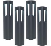 Loops 4 PACK Outdoor Post Bollard Light Grey Triangle Modern Driveway Path Lamp LED Loops Grey