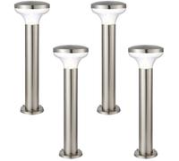 Loops 4 PACK Outdoor Post Bollard Light Marine Steel 0.5m LED Garden Driveway Path in Metallics Loops Metallics
