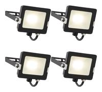 Loops 4 PACK Outdoor Waterproof LED Floodlight - 20W Cool White LED - Matt Black Loops Black
