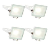 Loops 4 PACK Outdoor Waterproof LED Floodlight - 20W Cool White LED - Matt White Loops White
