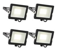 Loops 4 PACK Outdoor Waterproof LED Floodlight - 30W Cool White LED - Matt Black Loops Black