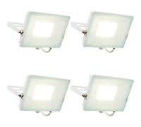 Loops 4 PACK Outdoor Waterproof LED Floodlight - 50W Cool White LED - Matt White Loops White