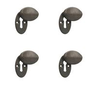 Loops 4 Pack Oval Covered Escutcheon In Beeswax Finish - 50X31X9mm For Elegant Home Decor - Key Hole Cover