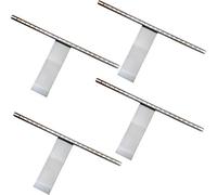 Loops 4 Pack | Over Cabinet LED Light & Driver Kit | Aluminium & Cool White | Kitchen Cupboard Downlight | Bathroom Make-Up Mirror Spotlight | Wardrobe Draers & Unit Lighting | Overhang Reading Lamp