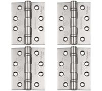 Loops 4 Pack - Pair 13 Ball Bearing Radius Door Hinge - 102 X 76mm Satin Stainless Steel