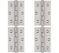 Loops 4 Pack - Pair 76 X 51mm Brass Washered Butt Hinge Satin Stainless Steel Internal Door