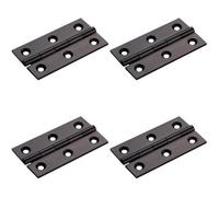 Loops 4 Pack - Pair Cabinet Hinge - 64 X 35mm Matt Black Cupboard Wardrobe Vanity Unit Fixings