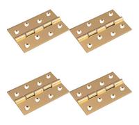 Loops 4 Pack - Pair Double Steel Washered Brass Butt Hinge 102 X 67mm Satin Brass Door Fixing