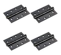 Loops 4 Pack - Pair Grade 13 Heavy Duty Ball Bearing P Hinge - 107 X 77mm Matt Black Door