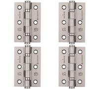 Loops 4 Pack - Pair Grade 7 Ball Bearing Hinge - 76 X 51mm Satin Nickel Interior Door Fixing