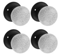 Loops 4 Pack - Pair Porcelain Mushroom Mortice Interior Door Knob Midnight Crackle & Matt Black