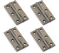 Loops 4 Pack - Pair Solid Brass Cabinet Butt Hinge - 64mm - Pewter Premium Cupboard Fixings