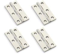 Loops 4 Pack - Pair Solid Brass Cabinet Butt Hinge - 64mm - Polished Nickel Premium Cupboard