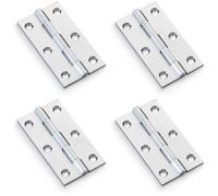 Loops 4 Pack - Pair Solid Brass Cabinet Butt Hinge - 75mm - Satin Chrome Premium Cupboard