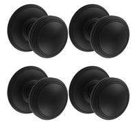 Loops 4 Pack - Pair Textured Mortice Door Knob 70mm Diameter Matt Black Interior Door Handle