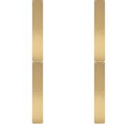 Loops 4 Pack - Plain Door Finger Plate 500 X 75mm - Satin Brass Steel Push Plate