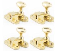 Loops 4 Pack Polished Brass Showcase Catch 51mm For Cabinets - Cupboard Door Catch