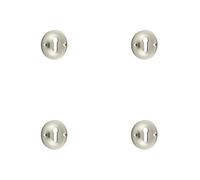 Loops 4 Pack Premium 40mm Keyway Escutcheon In Satin Nickel Finish - Solid Brass Key Hole Cover