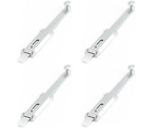 Loops 4 Pack Premium Architectural Door Bolts 300X35mm In Polished Chrome Finish - Door Bolt Lock