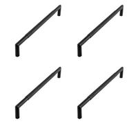 Loops 4 Pack Premium Black Mitred Knurled Pull Handle 425X19mm For Stylish Doors - Door Handle