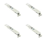 Loops 4 Pack Premium Brass Lever Action Flushbolts 150X19mm In Satin Chrome Finish