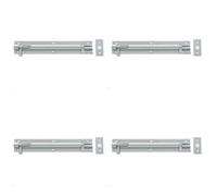 Loops 4 Pack Premium Brass Necked Barrel Bolts 150X25mm Satin Chrome For Enhanced Security - Door Bolt