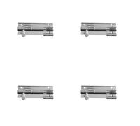 Loops 4 Pack Premium Brass Necked Barrel Bolts 64X25mm Polished Chrome For Enhanced Security - Door Bolt