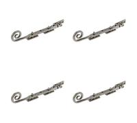 Loops 4 Pack Premium Curly Tail Casement Stays In Pewter Finish - 203X15X6mm - Window Peg Bar