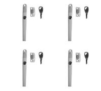 Loops 4 Pack Premium Modern Lockable Casement Fasteners - 124mm White For Enhanced Security - Window Handle
