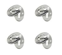 Loops 4 Pack Premium Polished Nickel Lined Oval Escutcheon 36X55mm For Elegant Home Décor - Key Hole Cover