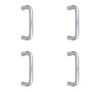 Loops 4 Pack Premium Polished Stainless Steel D Shape Pull Handle - 19mm Grade 304 - Door Handle