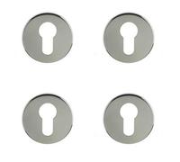 Loops 4 Pack Premium Polished Stainless Steel Euro Profile Escutcheons 52X5mm - Grade 304 - Key Hole Cover