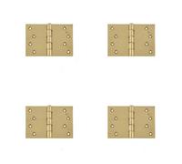 Loops 4 Pack Premium Projection Hinge 102X151X3.5mm In Polished Brass Finish - Door Hinges