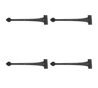 Loops 4 Pack Premium Quality Antique Black Gate Hinge - 430mm Durable Design - Traditional Gate Door - Door Hinges