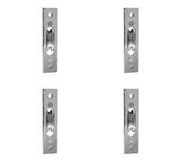 Loops 4 Pack Premium Sash Roller With Rectangular Plate - 118X26mm In Polished Chrome Finish - Window Fastener