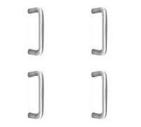 Loops 4 Pack Premium Satin Stainless Steel 19mm D Shape Pull Handle - 150mm Length Grade 201 - Door Handle