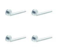 Loops 4 Pack Premium Satin Stainless Steel Door Handle On Rose Grade 304 Interior Handle