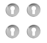 Loops 4 Pack Premium Satin Stainless Steel Euro Profile Escutcheons - Grade 304, 52X8mm - Key Hole Cover