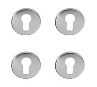 Loops 4 Pack Premium Stainless Steel Euro Profile Escutcheons 52X5mm - Grade 304 & Grade 201 Satin Finish - Key Hole Cover