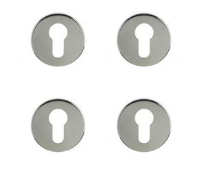 Loops 4 Pack Premium Stainless Steel Euro Profile Escutcheons 52X8mm - Grade 304 Polished Finish - Key Hole Cover